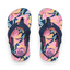 Little Ahi girls’ navy floral sandals top view, durable water-friendly sandals with arch support for beach comfort.