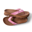 Vista Luxe Vivianahh women's pink platform sandals facing right, close-up of footbed with soft cushioning and arch support