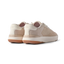 Pair of Shoreline Del Mar men's shoes in light tan facing backward showing heel and side details with cushioning and arch support.