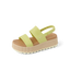 Water Vista Higher sandal facing right with lime sherbert straps, platform sole, and cushioned arch support for women.