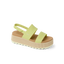 Water Vista Higher sandal facing left, lime sherbert straps, cushioned arch support, platform sole, beach-inspired comfort.