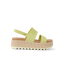 Water Vista Higher women's sandal facing left, lime sherbert color with thick cushioned platform sole for beach comfort.