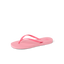 Seaside Square Toe sandal facing left, close-up of coral pink flip flop with soft-rebound cushioning and arch support.