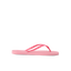 Seaside Square Toe pink women's flip flop facing left, close-up side view showing lightweight, cushioned sole and straps
