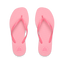Seaside Square Toe women’s pink flip flops top view facing upward with comfort cushioning and arch support.