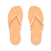 Seaside Square Toe women's sandals in soft orange, top view showing toe straps, comfortable for beach and everyday wear.