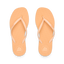Seaside Square Toe women's sandals in soft orange, top view showing toe straps, comfortable for beach and everyday wear.