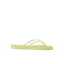 Seaside Square Toe women's lime sherbet flip flop facing right, showing side profile with cushioned sole for beach comfort