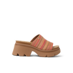 Vista Luxe Evie women's right-facing sandal with multi-colored raffia upper and cushioned platform sole for beach comfort.
