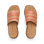 Vista Luxe Evie women's sandals top view showing slip-on front straps in multi raffia with cork footbed for beach comfort.