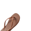 Seaside Square Toe women's brown sandal facing left, close-up of front footbed and straps with arch support features.