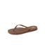 Seaside Square Toe women's brown sandal facing right, close-up of top and side showing cushioned footbed and straps