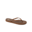 Seaside Square Toe brown flip flop for women facing left with comfort cushioning and arch support, beach-inspired design