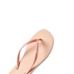 Seaside Square Toe sandal facing right, featuring rose metallic straps with anatomical arch support and cushioned footbed.