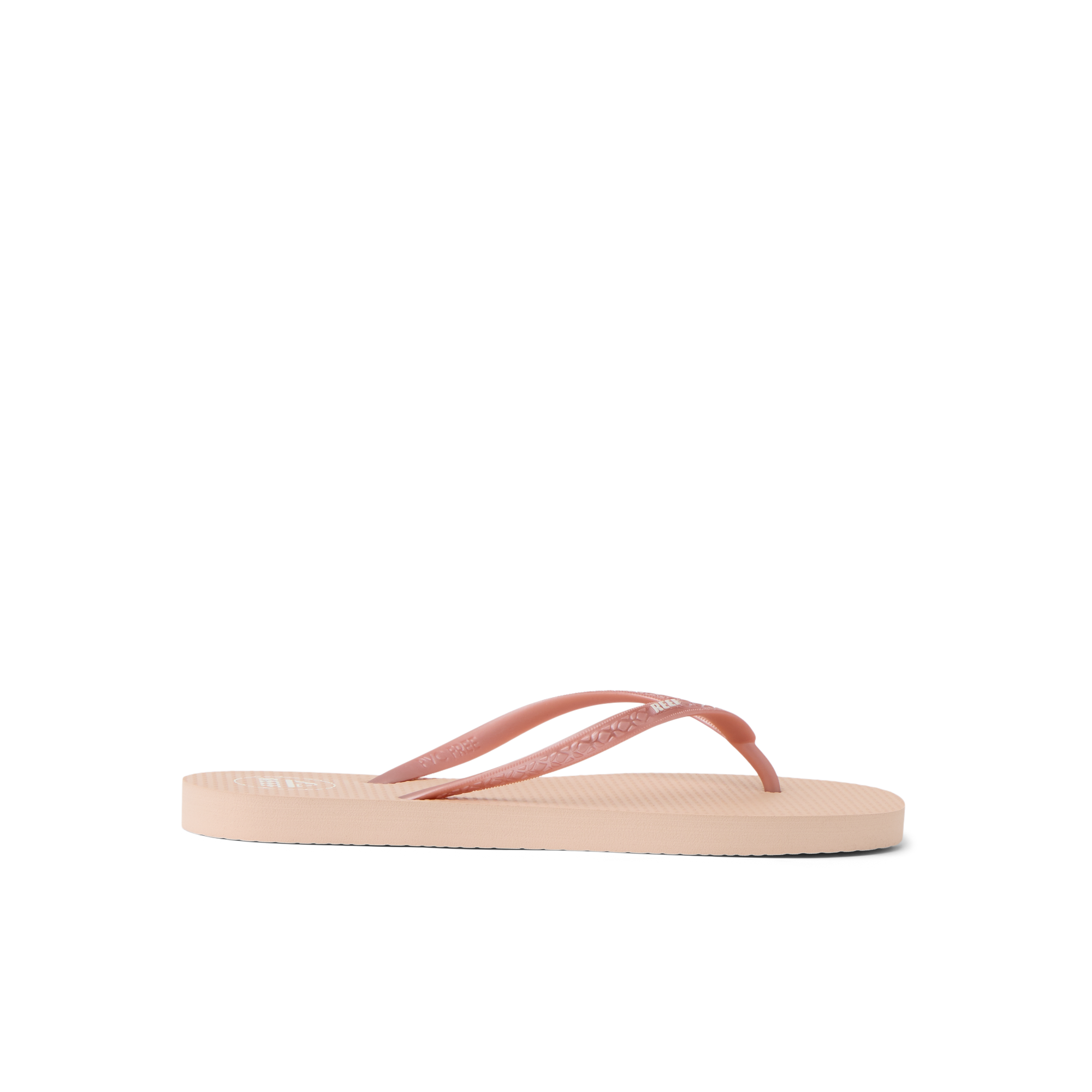 Seaside Square Toe women's sandal facing left, rose metallic straps, soft cushioning, and anatomical arch support.