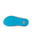 Cruiser footwear sole facing up showing aqua blue water-friendly outsole with anatomical arch support and durable design.