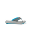 Cruiser flip flop facing right with charcoal gray straps, aqua accents, and cushioned sole for beach comfort by REEF.