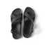 Vista Malia women's black sandals top view showing crisscross straps, molded footbed, and comfort-focused design facing upward.