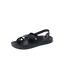 Vista Malia women's black sandal facing left with adjustable strap, cushioned sole, and anatomical arch support.