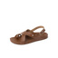 Vista Malia brown sandal for women facing right, close-up on front and side showing comfort design and arch support