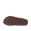 Vista Malia women's brown sandal sole facing up, showing durable tread with beach-inspired comfort design features.