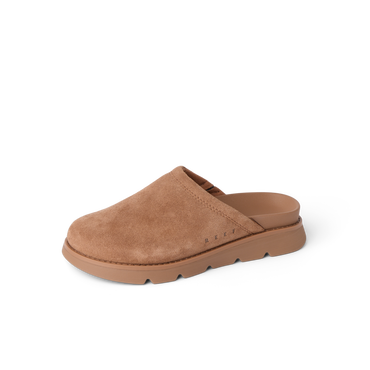 Vista Luxe Mariana left side view slip-on shoe in chocolate with soft-rebound cushioning and arch support, beach-inspired comfort.