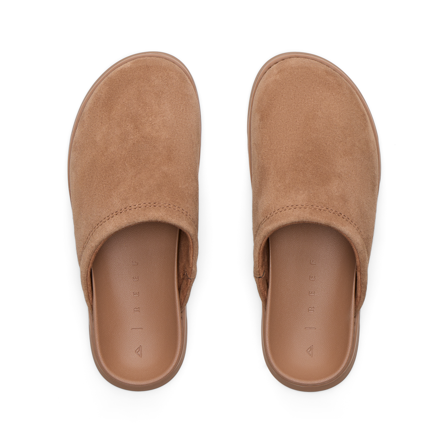 Vista Luxe Mariana women's slip-on shoes facing upward, soft brown with cushioned footbeds for beach-inspired comfort.