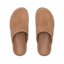 Vista Luxe Mariana women's slip-on shoes facing upward, soft brown with cushioned footbeds for beach-inspired comfort.