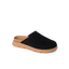 Vista Luxe Mariana women's black slip-on sandal facing left with soft cushioning and anatomical arch support