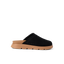 Vista Luxe Mariana women's black slip-on sandal facing right, showing side profile with cushioned sole and arch support.