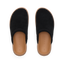 Top view of black Vista Luxe Mariana women’s slides with anatomical arch support and soft cushioning for beach comfort