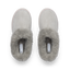 Mikayla gray faux fur slides facing upward, shown from above with cushioned footbeds