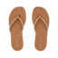 Top view of women's Bliss Bling Fling flip flops in suntan with cushioned footbeds and braided straps, beach inspired comfort.