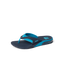 Fanning men's blue flip flop facing left with cushioned footbed and water friendly design