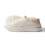 Reef Neptune women's left side sneaker facing right, white and champagne, breathable knit with cushioned sole for comfort.