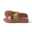 Vista Capri women's sandals in chocolate brown facing right with cushioned footbed and durable tread sole, close-up side view.