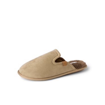 Slacktide Slipper facing left with a padded upper and plush faux shearling footbed for comfort