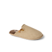 Slacktide Slipper in tan, facing right, with plush faux shearling lining and cushioned footbed