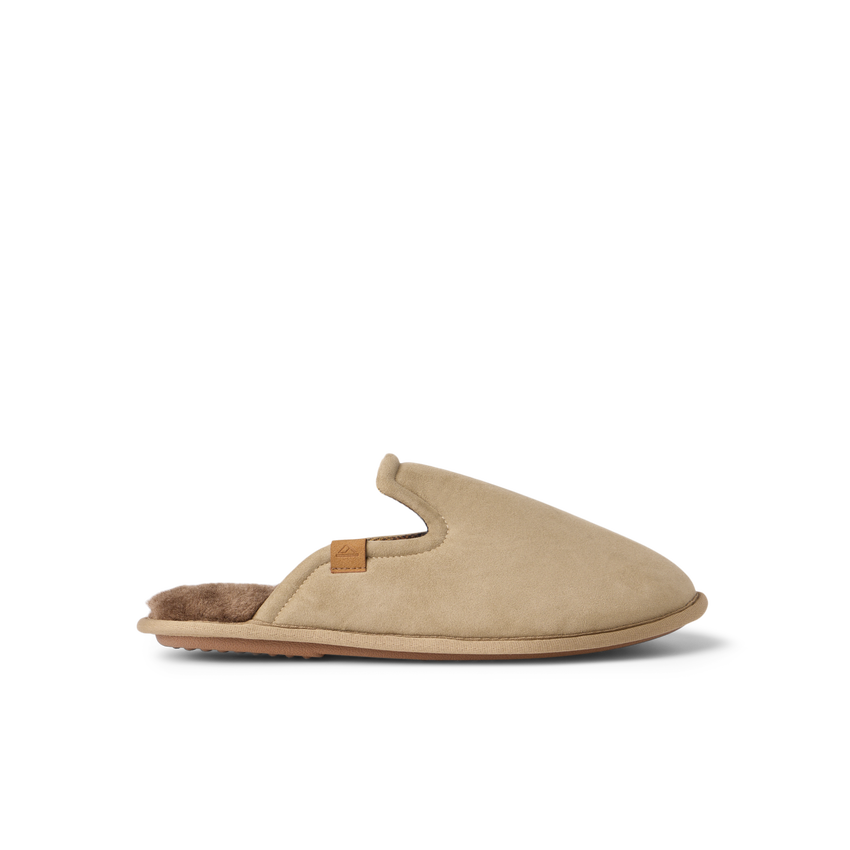Slacktide Slipper in side profile facing right with padded upper and plush lining for everyday comfort