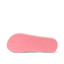 Kids Ahi pink outsole facing up, close-up of water-friendly, durable sole with embossed REEF logo and patterns