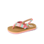 Little Ahi sandal facing right, showing multicolor straps and cushioned sole with anatomical arch support for girls.