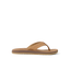 Free Fly X Ojai men's brown leather sandal facing left with cushioned footbed and water-friendly durable sole for beach comfort