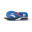 Kids Fanning boys’ right-facing sandal with blue and red accents, showing sole and side profile, cushioned and arch supported