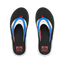 Kids Fanning boys flip flops top view facing up with blue, white, and red straps featuring surf-inspired comfort design