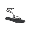Willow Quinn Studs black strappy sandal facing right, ankle wrap with stud details, lightweight and comfortable design.