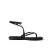Willow Quinn Studs black women’s sandal facing left, close-up of straps with stud details and cushioned sole for comfort
