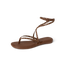 Willow Quinn Studs sandal in brown facing right, close-up on straps with comfort cushioning and arch support.