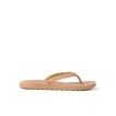 Playa Bella braided leather flip flop facing right with cushioned footbed and arch support