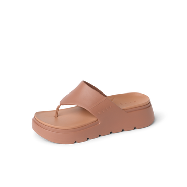 Cali Laguna platform sandal facing left with cushioned footbed and arch support