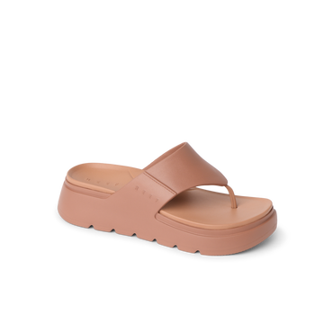 Cali Laguna platform sandal facing right with cushioned arch support and water friendly comfort